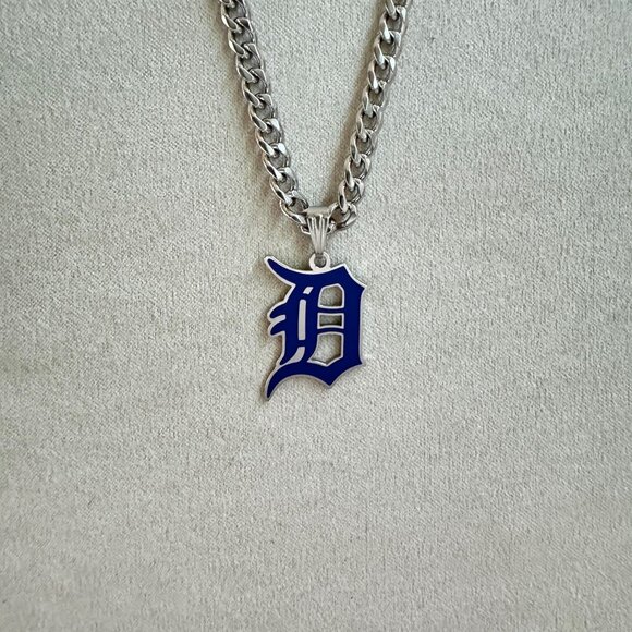 Detroit Tigers Necklace - 5mm Cuban - 22" Chain - MLB Baseball - Gift for Him - Picture 2 of 4